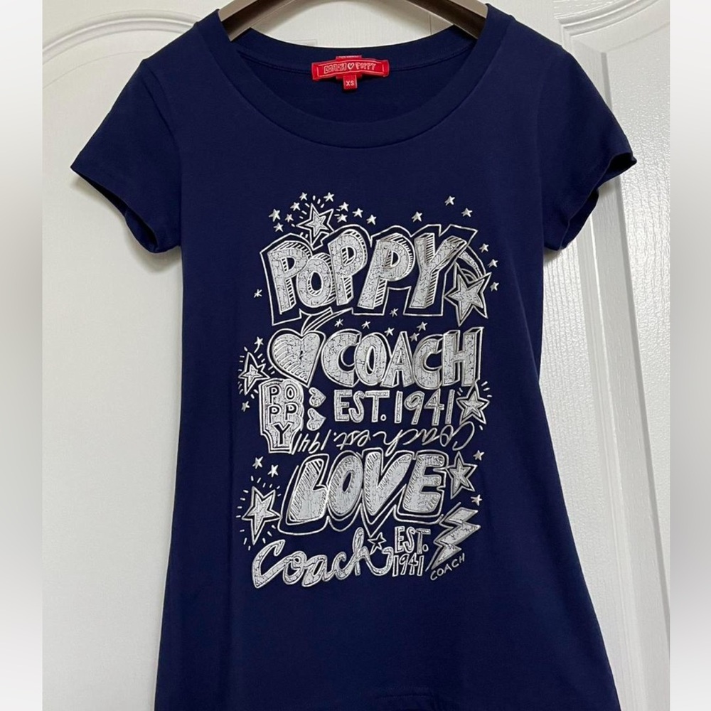 Coach Poppy Dark Blue Graphic Tee